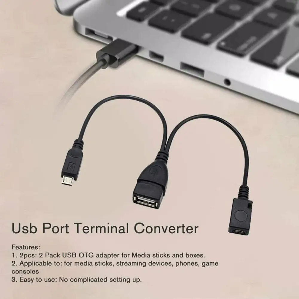 

2 Pack Usb Port Terminal Adapter Otg Cable For Fire 3 Tv Fire Port Or Terminal Gen Usb Stick Converter 2nd X2S1