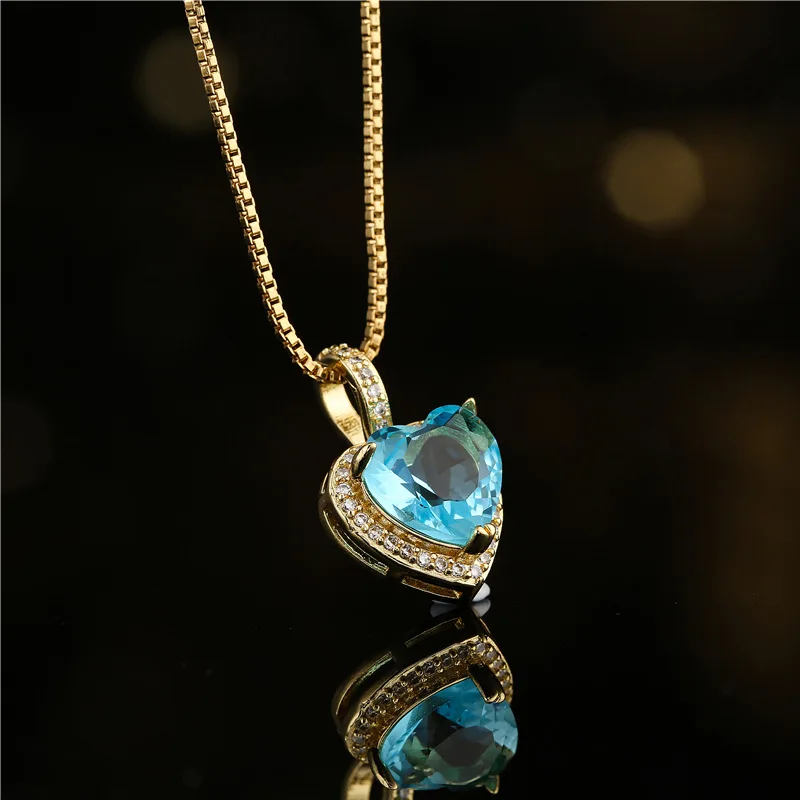 

2021 Europe and the United States With a Large Classic Ocean Heart Pendant Wedding Necklace for Women Charm Fashion Jewelry