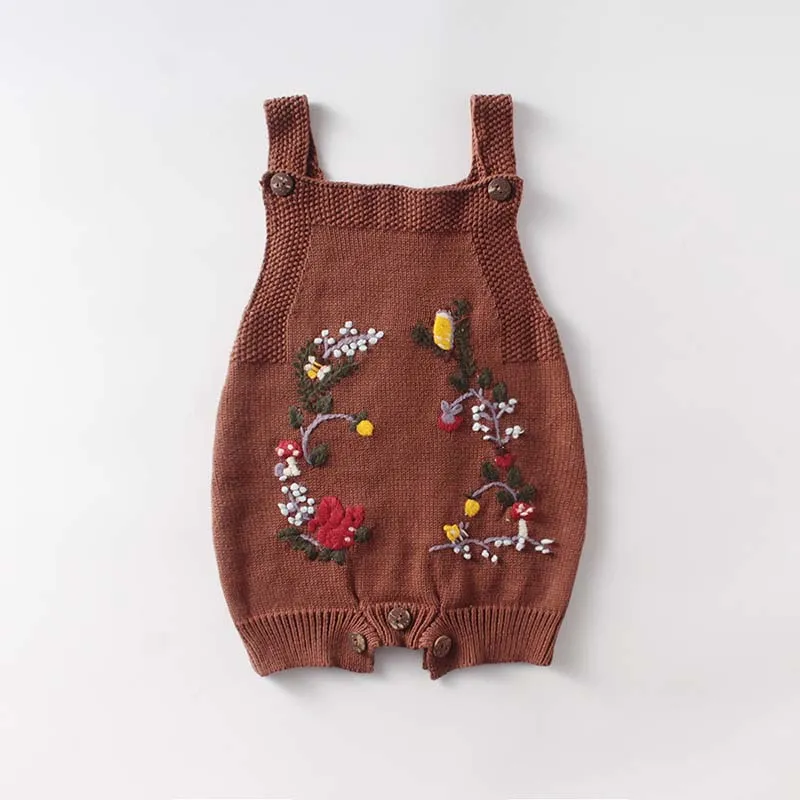 

Autumn Knitted Baby Clothes Newborn Baby Bodysuits Handmade Embroidery Baby Girl Jumpsuit Cotton Infant Boys Jumpsuit Overalls