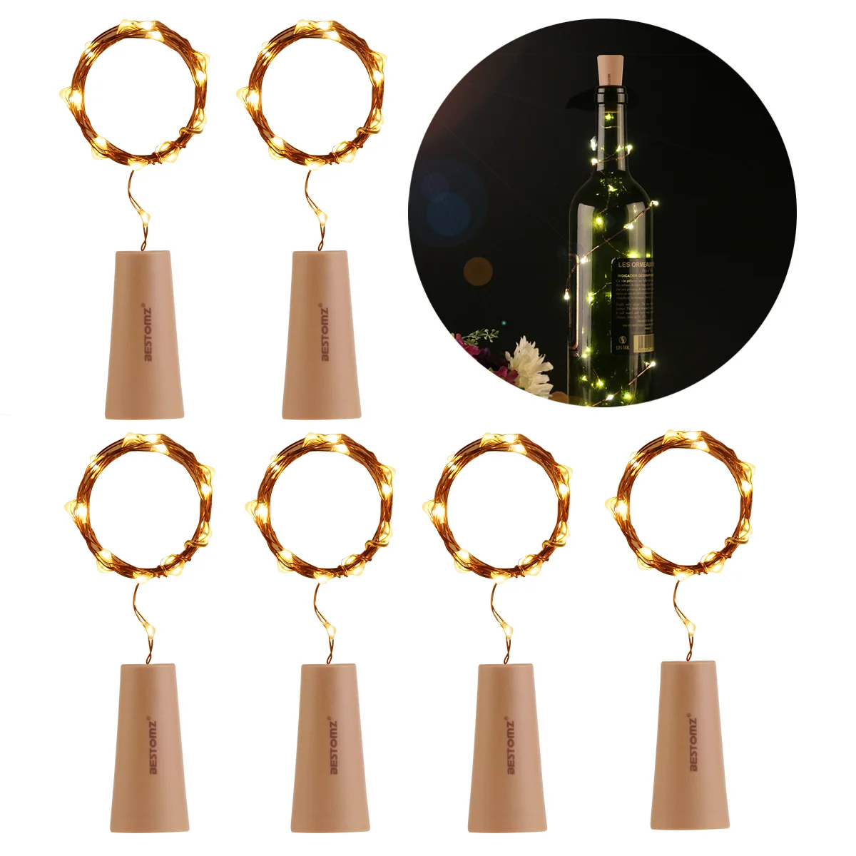 

6 шт., медная проволока, яркий звездный свет для рождества, свадьбы