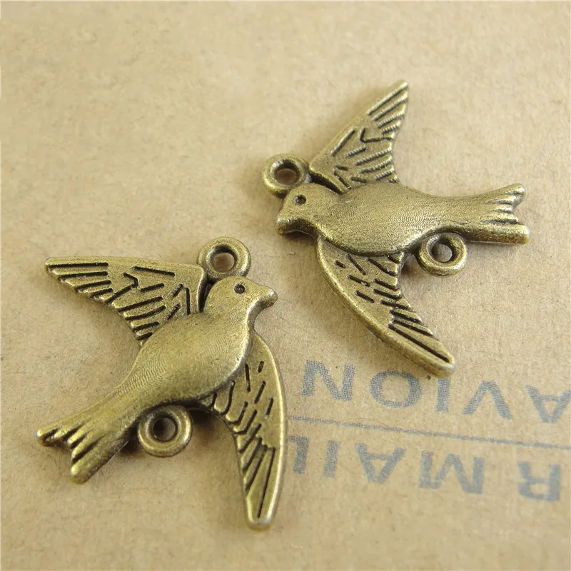 

30pcs/lot Antique Birds Charms Fit Bracelet Connector Bezel Bracelet Necklace Accessories for DIY Jewelry Making Findings