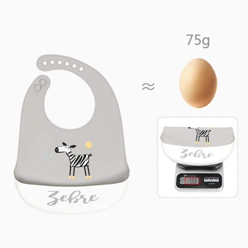 

Baby Cartoon Waterproof Bibs Food Grade Silicone Newborn Feeding Saliva Towel 23GD