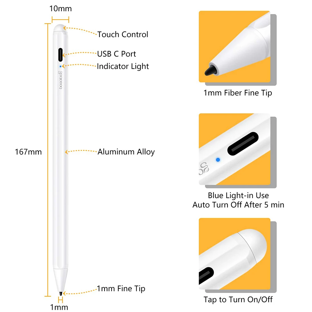 Стилус GOOJODOQ для apple pencil 2 1 для iPad 9,7 Pro 11 12,9 Air 3 10,5 10,2 Mini 5 стилус для планшета