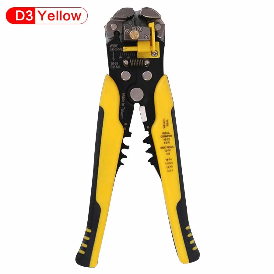D3 Yellow HS-D1 обжимной инструмент для кабелей резак автоматический инструмент для зачистки проводов многофункциональный инструмент для зачистки обжимные плоскогубцы 0,2-мм2 инструмент - Цвет: D3 Yellow