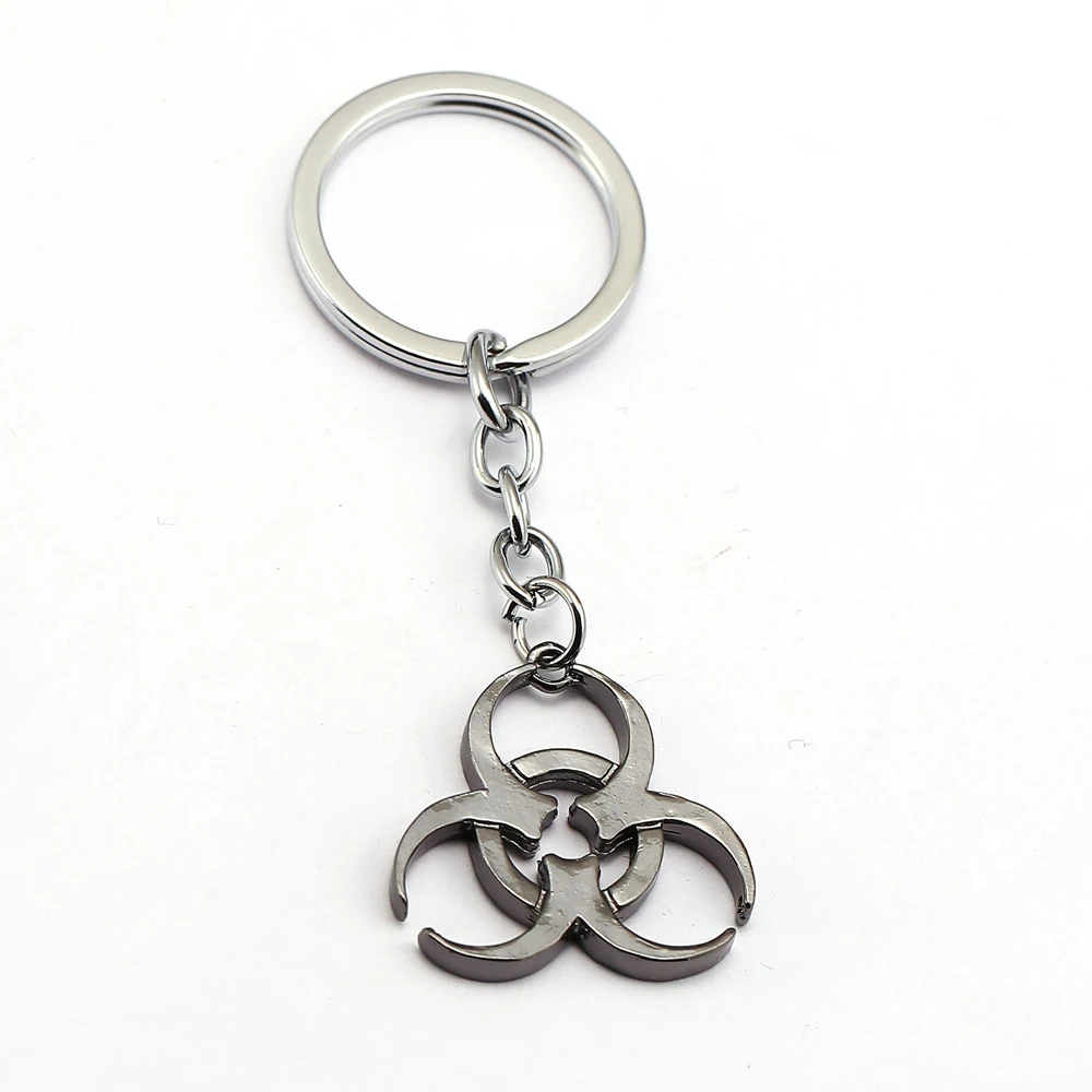 9 Biohazard енот город полицейский брелок для ключей со значком предупреждающий знак кулон ожерелье зонтик Шарм брелки ожерелье подарки ювелирные изделия - Цвет: 9