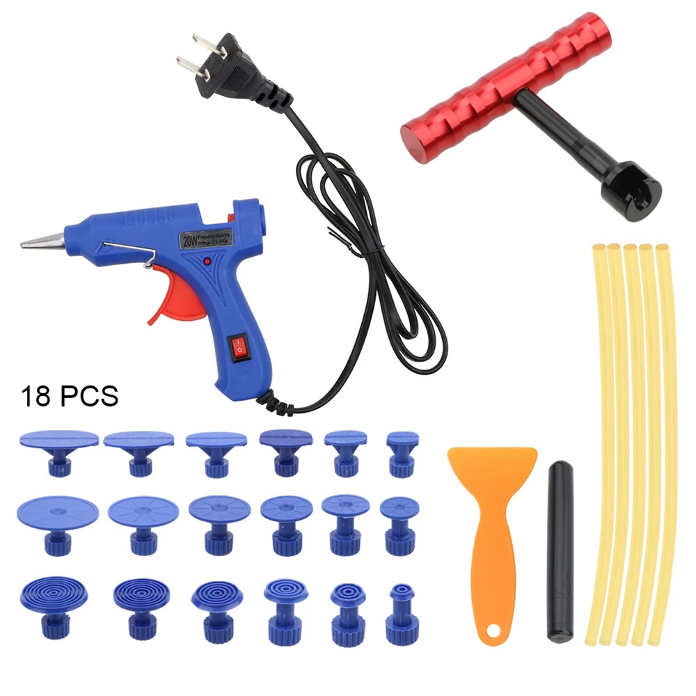 

PDR Tools Paintless Dent Repair Tool Kit With Puller Tabs Hammer US Pulg Glue Gun Car Dents Removal Set For Removing Dent