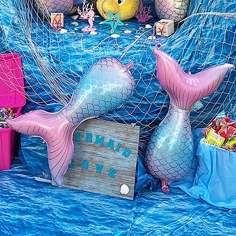 Cadena de arco de cola de sirena para ni&ntilde;os y ni&ntilde;as, suministros de fiesta de feliz cumplea&ntilde;os, tema de sirena, decoraci&oacute;n de fiesta, 97 unids/set por Set-4