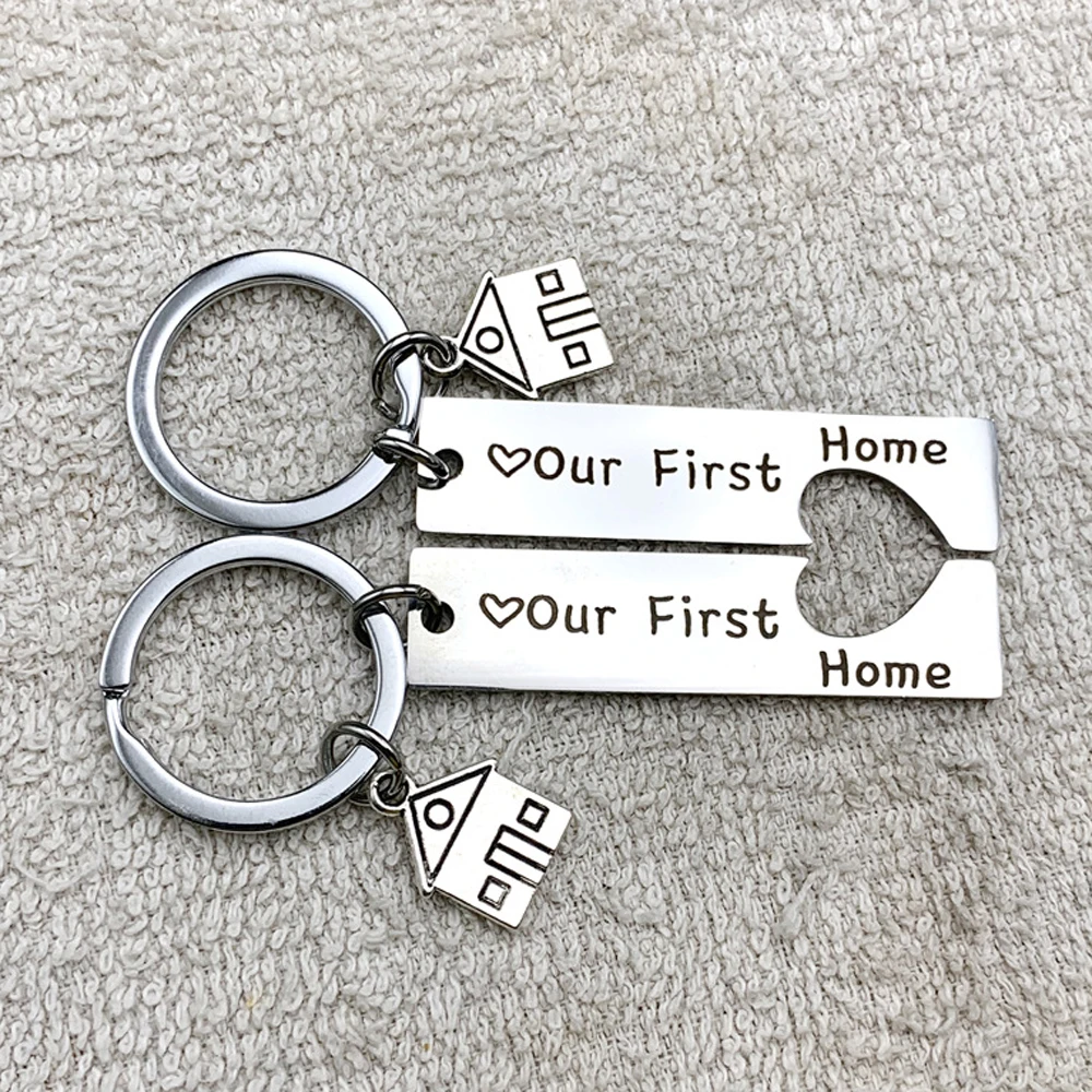12pcs home keychain engraved our first home house keyring 2021 2022 couples housewarming gifts lovely gift for new home owners free global shipping