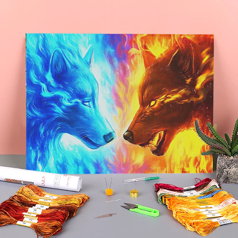 

Набор для вышивки крестиком 11CT с изображением животных