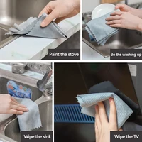 3pcsset kitchen anti grease wipping rags efficient super absorbent microfiber cleaning cloth home washing dish kitchen cleaning