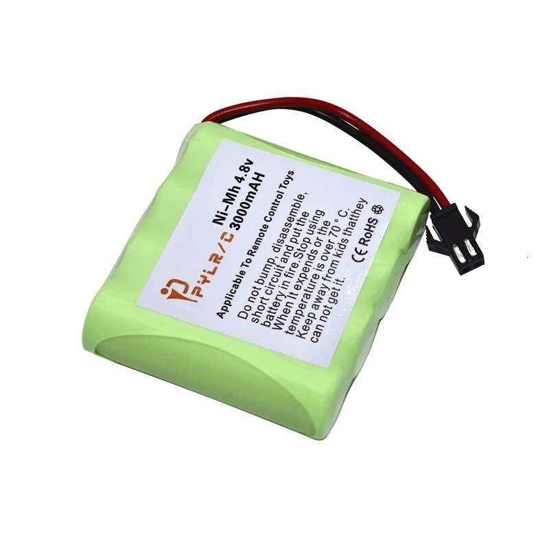4 8v 3000mah nimh battery sm plug and charger for rc toys cars tanks robots boats guns ni mh aa 4 8 v battery pack toy accessory free global shipping