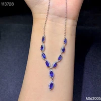 kjjeaxcmy fine jewelry 925 sterling silver inlaid natural sapphire female miss woman new pendant necklace noble support test