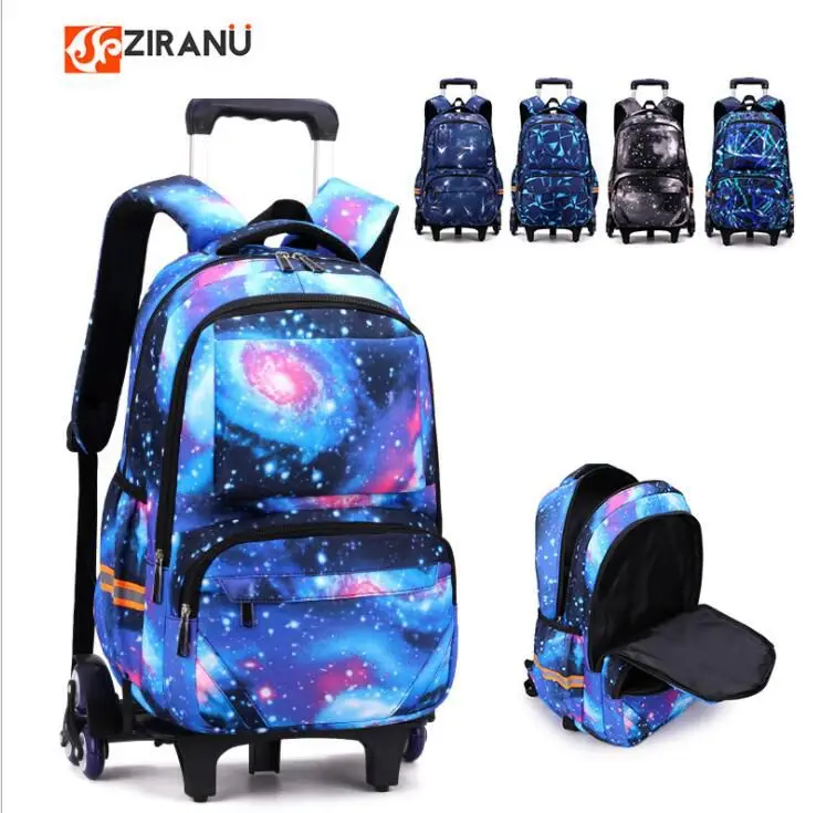"Рюкзак на колесиках ZIRANYU для мальчиков, школьный ранец для подростков, сумка на колесиках для детей"