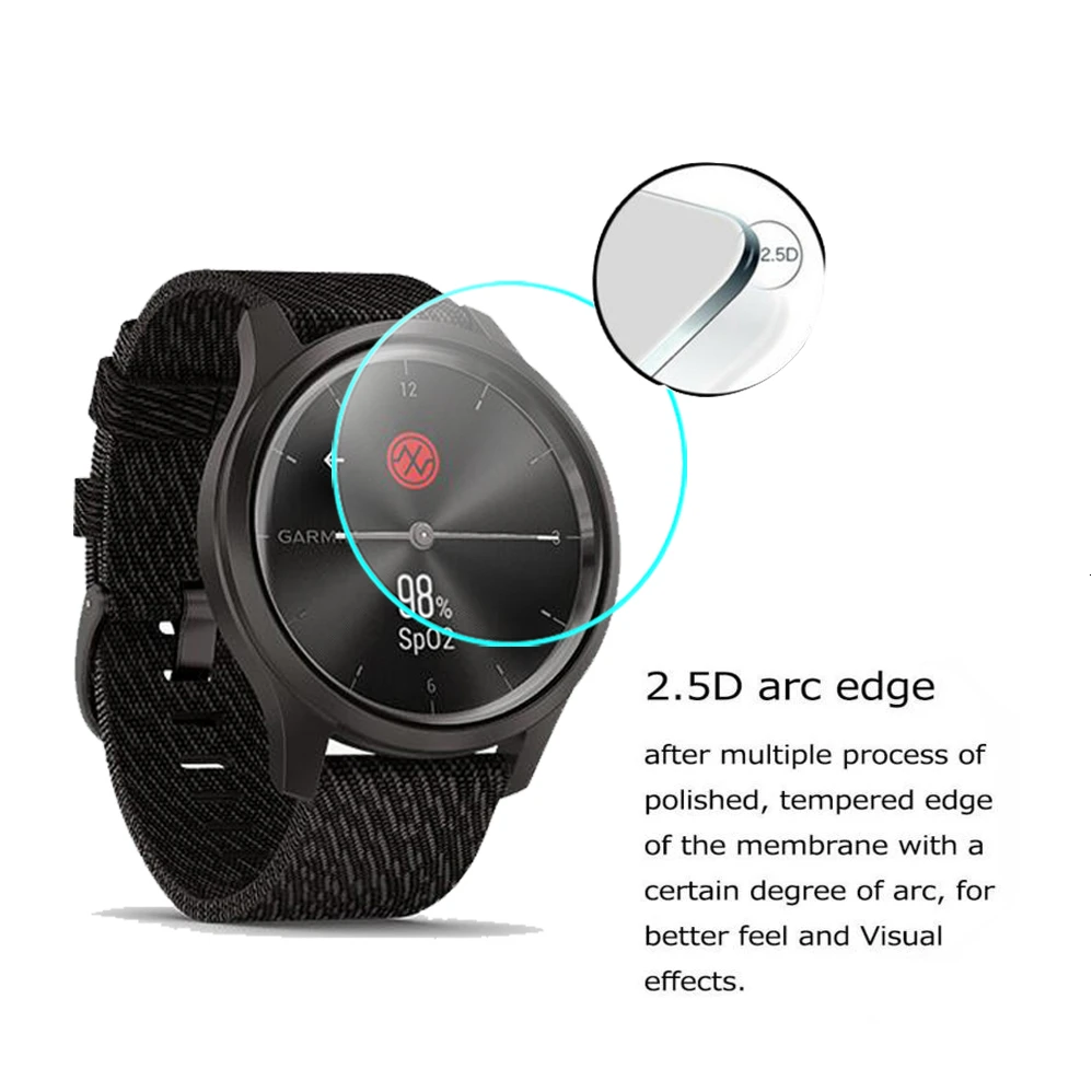 Закаленное стекло 9H для Garmin Move Style Luxe HD с защитой от царапин 2 упаковки|Защита