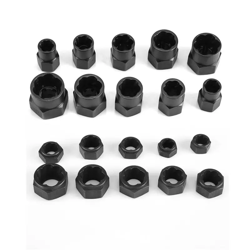 

10 pieces / set broken nut bolt extractor hex nut with set head removal hand tool, high / short ten-piece set