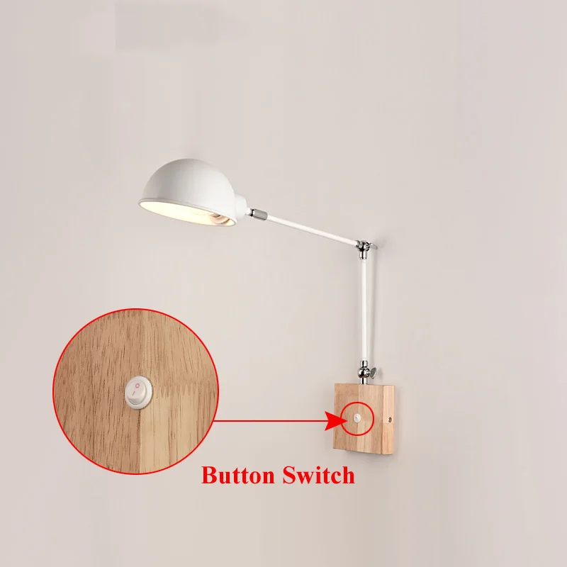 Лофт железная деревянная рука свет спальня прикроватный светильник для коридора