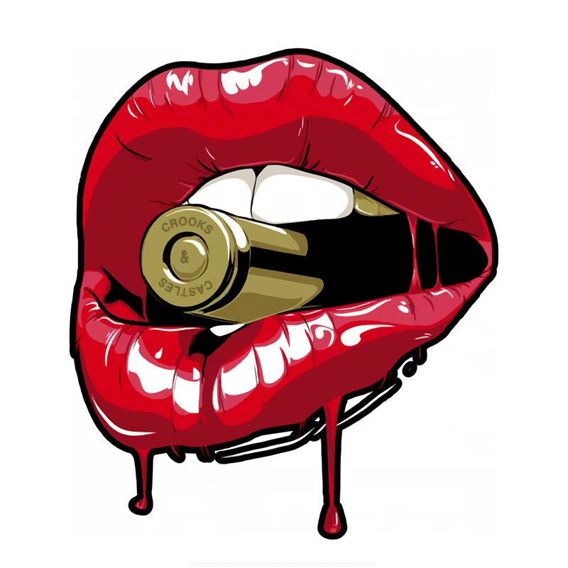 

Car Sticker Red Lips Bullet Decoration Stationery Sticker DIY Ablum Diary Scrapbooking Personality PVC Decal,14cm*16cm