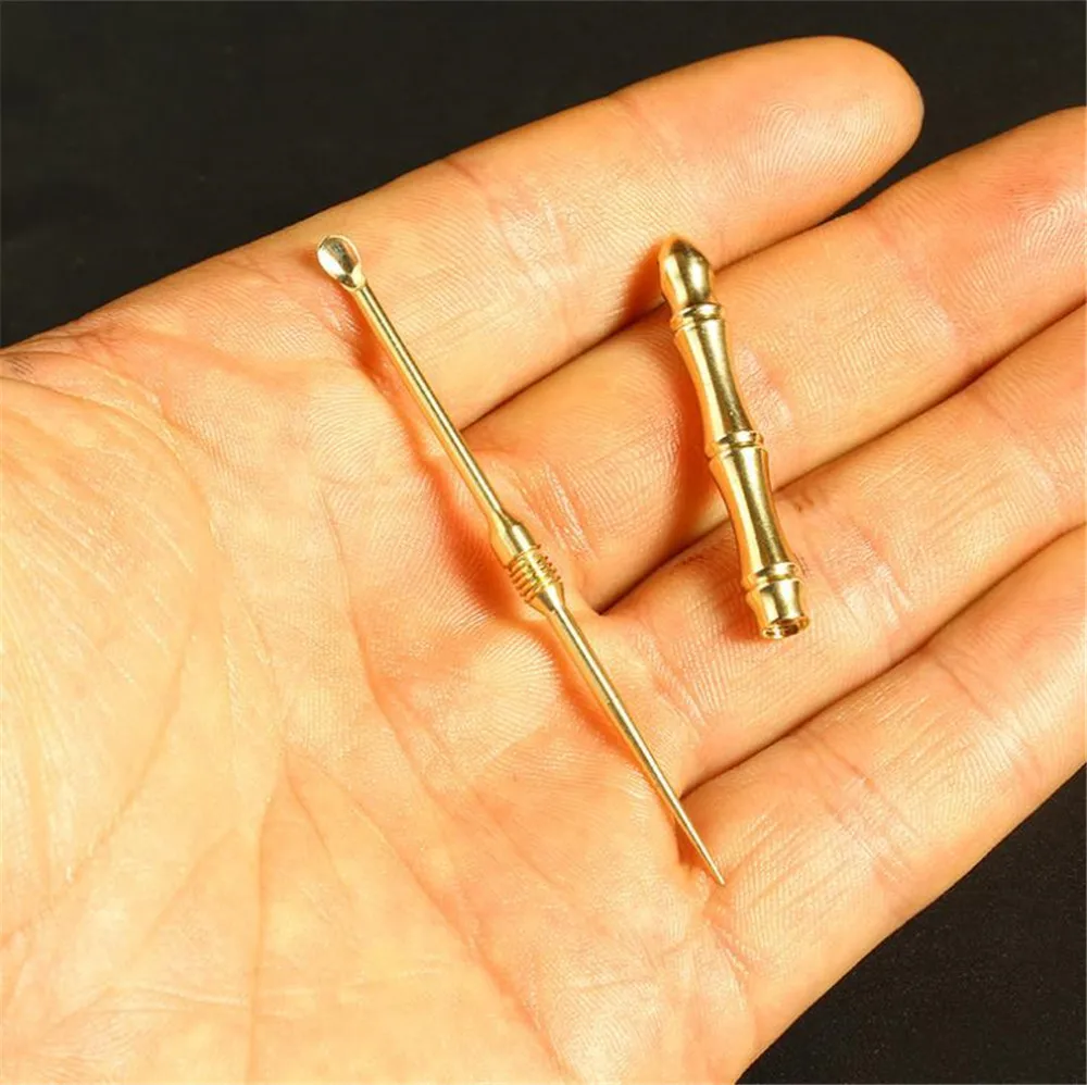 Портативная набор зубочисток Ушная ложка из чистой латуни прочнее чем зубная