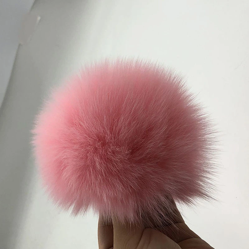 15cm 15 см натуральный животный Hairball Hat помпон ручной работы DIY действительно енот большой волос шар шляпа помпон с пряжкой - Цвет: 15cm