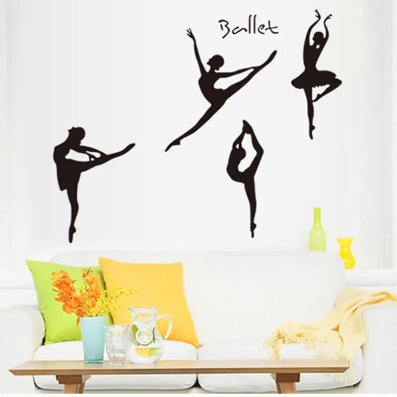 Балетная Наклейка на стену самоклеящийся фон декоративные бумажные наклейки