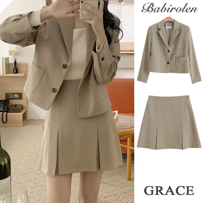 

Autumn Winter Style Retro Elegant Chic Small Suit Jacket Skirt Line Skirt Fried Street Two-piece Suit Women Rac