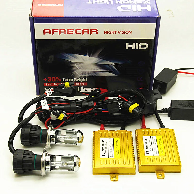 AFAECAR 12V H4 HI LO луч h4 3 комплект ксеноновых фар Высокопрочная конструкция 4300k 6000k 8000k