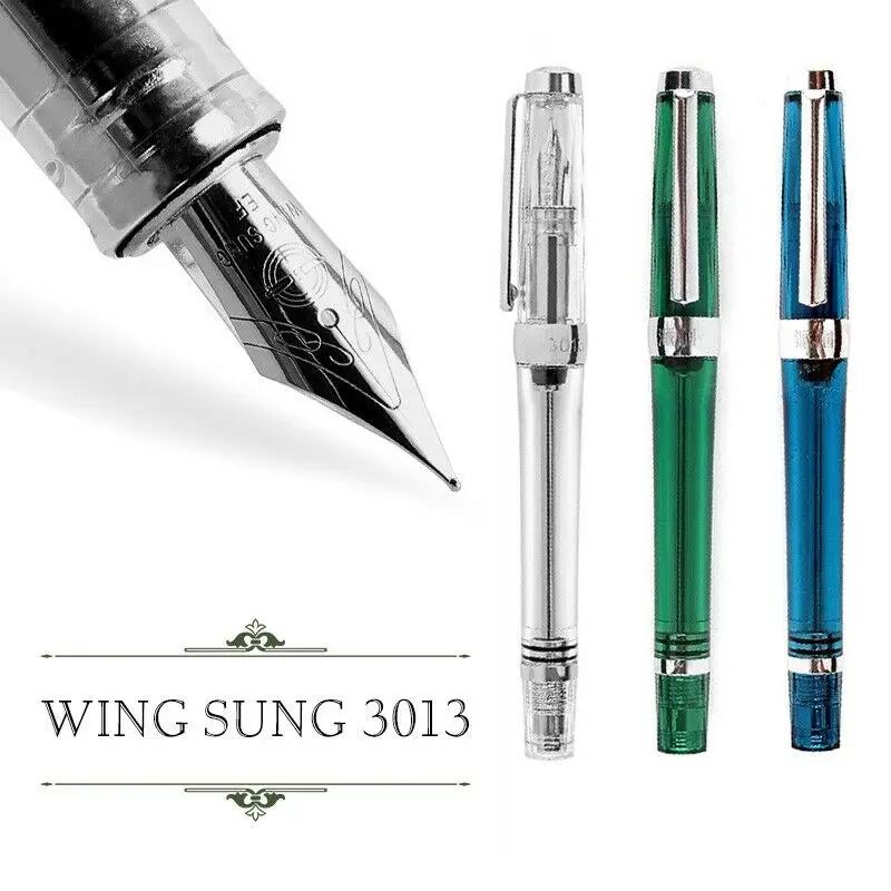 Wing Sung 3013 вакуумная Ручка для фонтанов прозрачная ручка из смолы перьевая EF/F