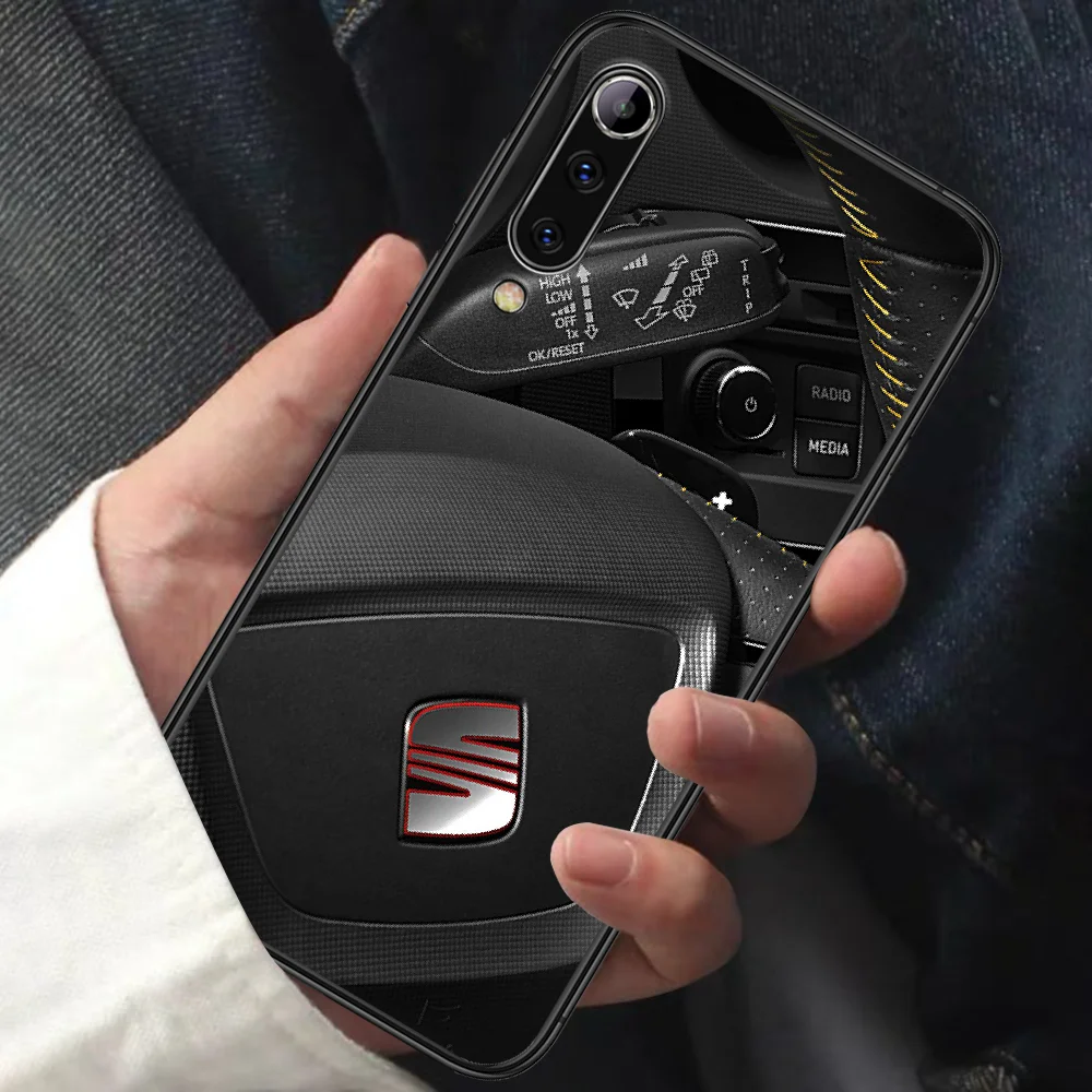 

Car Seat Logo Phone Case For XIAOMI MI Note 8 9 T 10 Pro Lite SE A2 A3 POCO X M MAX 2 3 black Bumper Painting Hoesjes Fashion