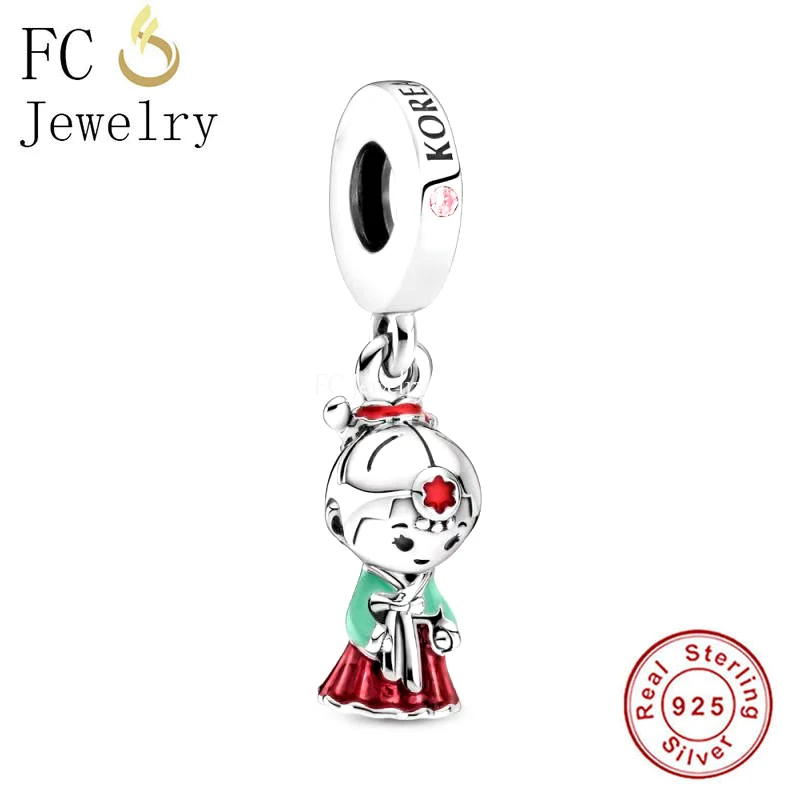 FC Jewelry Fit Original Pandora Charm Bracelet Authentic 925 Silver Girl With Korea Dress Bead For Making Women Berloque 2021 | Украшения и