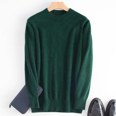 Dark Green Zocpt зимний мужской свитер, норковые кашемировые пуловеры для мужчин, Повседневная теплая одежда с круглым вырезом, новая мужская одежда, вязаный джемпер, топы - Цвет: Dark Green