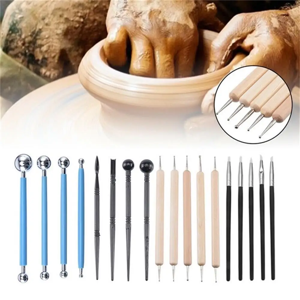 

Pottery Sculpting Tools Carving Moulding Kit Professional Economic 11pcs/19pcs/24pcs Tool Diy Stylus Soft Pottery Tools Craft