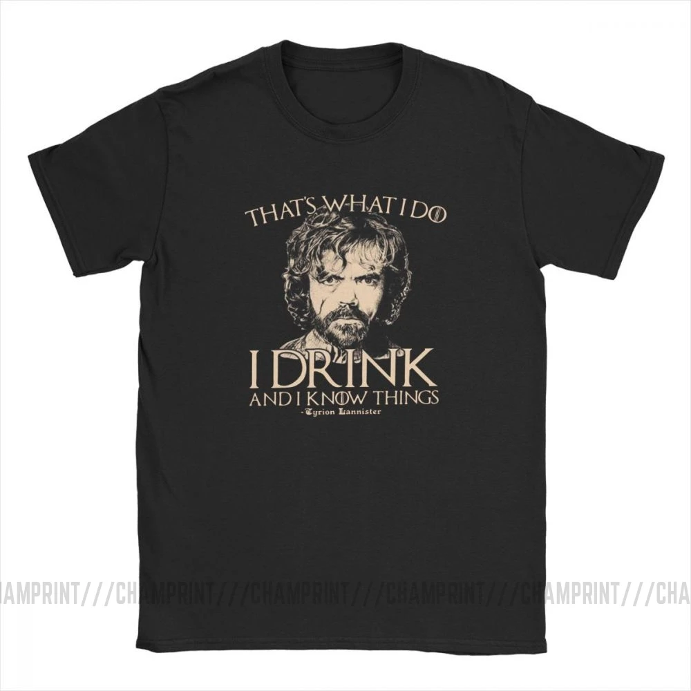 Футболка «Игра престолов», футболки с надписью «I Drink And I Know Things», футболки с тирионом ланнистером для мужчин, винтажные топы с вырезом лодочкой, хлопок, 4X, 5X