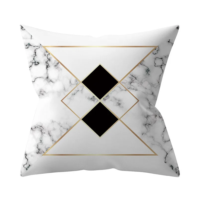 

Pink Geometric Cushion Cover Marble Decorative Cushions for Sofa Throw Pillows Pillow Covers Polyester Pillowcases Home Decor