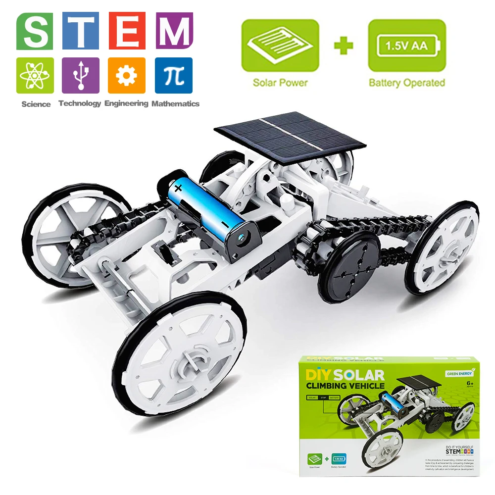 Solar Energy Vehicle Car STEM DIY Climb Robot Educational Toy Set Technology Experiment Powerm Assembly Kit Toys for Kids | Игрушки и