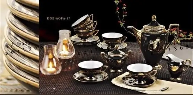 

70 skull porcelain Vashaqi cutlery set bowl black head ceramic European tableware plate coffee cup