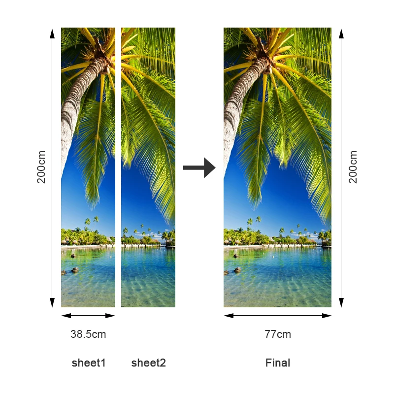 

Creative Door Sticker City View Landscape Self-Adhesive Wallpaper On The Door Diy Decoration Waterproof Poster for The Bedroom