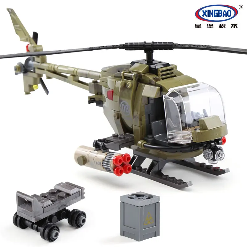 

XingBao 06013 Genuine Military Series 621Pcs The Fighting Helicopter Set Children Educational Building Blocks Bricks Toys Model