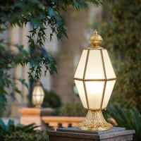 gate landscape pillar lamp full copper courtyard copper lamp villa outdoor waterproof european villa garden