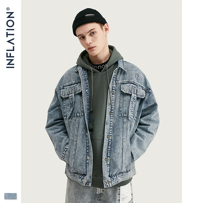 Мужская джинсовая куртка с вышивкой в стиле хип хоп Bck пэчворк верхняя одежда