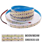 Супер яркий 2835 Светодиодные ленты светильник 5 м IP65 IP67 Водонепроницаемый светодиодная лента веревка светильник Высокое качество гибкий светодиодный светильник s прокладки ACDC 12V 24V