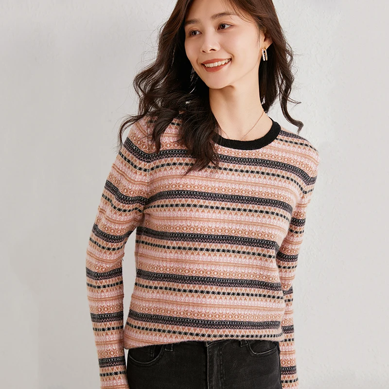 Свитер с длинным рукавом Джемперы для женщин из натуральной кожи 100% куртки