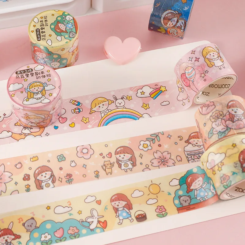 

Cute cartoon characters Washi Tape Decoration Adhesive Tape Diy Scrapbooking Sticker Label Masking Tape Stationery Suppl