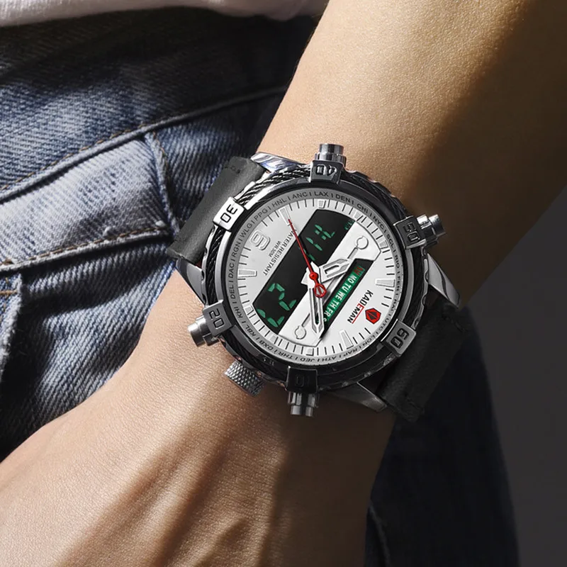 Роскошные мужские спортивные часы Лидирующий бренд KADEMAN светодиодный цифровые