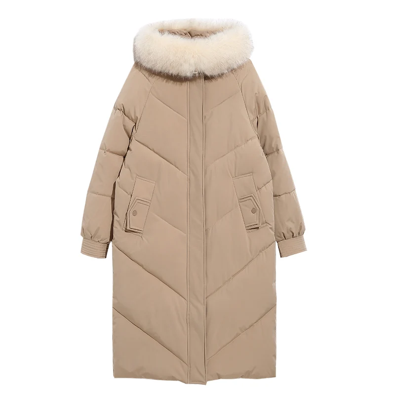 

Long Hooded Parka Fashion Real Fur Winter Jackets For Women 2021 New Casual Warm Thick Parka Coat Ladies Elegant