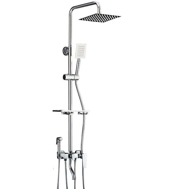 bathroom shower set head bath shower mixer with hand shower faucet rainfall shower rain waterfall brass shower faucets set free global shipping