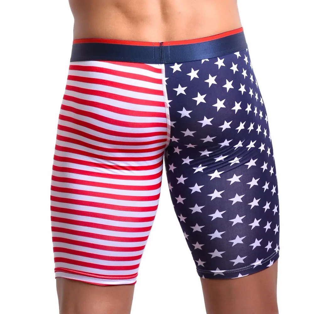 

American Flag Print Underwear Men Boxer Male Panties 95%Cotton+5Spandex