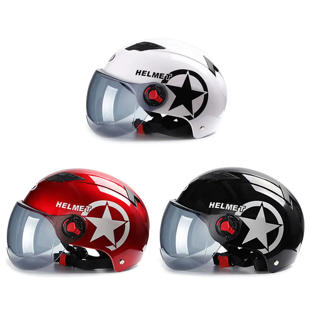 

Brown Black, White, Red Ramp Face Half Baseball Helmet Durable Horn Helmet Scooter Bicycle Universal Motorbike