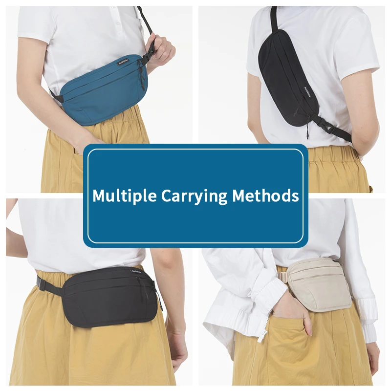 Сумка на пояс с RFID-защитой и двумя карманами для мужчин женщин |