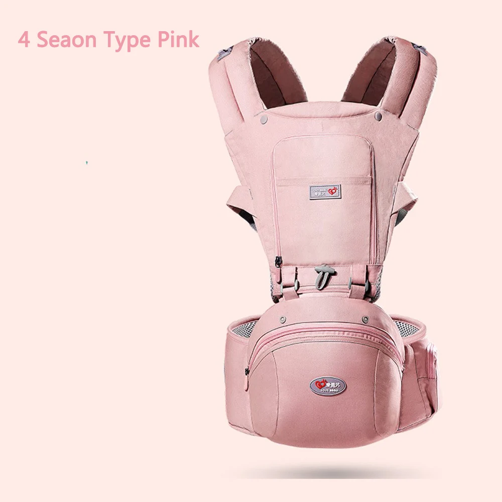 4 season pink Эргономичный рюкзак-кенгуру для новорожденных, рюкзак для новорожденных детей, на бретельках, с лицевой стороны, кенгуру, для путешествий для детей 0-36 месяцев - Цвет: 4 season pink