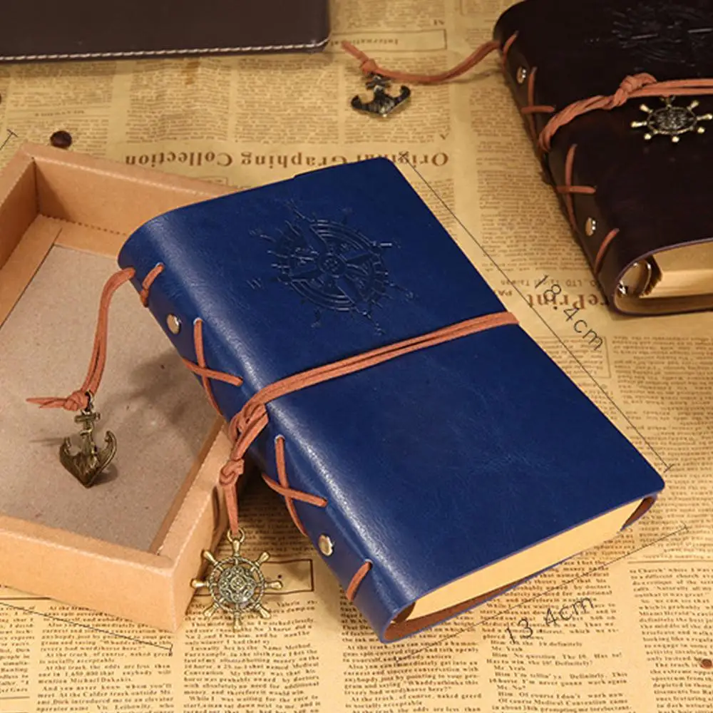 Dark Blue M Ретро ПУ винтажная струнная пустая Записная книжка Дневник записная книжка высокое качество записная книжка - Цвет: Dark Blue M